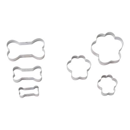 Country Living 6-Piece Stainless Steel Cookie Cutter Set (3 Paw-Shaped, 3 Bone-Shaped) American Pet Supplies