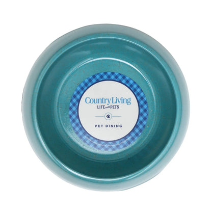 Country Living Set of 2 Natural Fiber Dog Bowls – Teal Blue American Pet Supplies