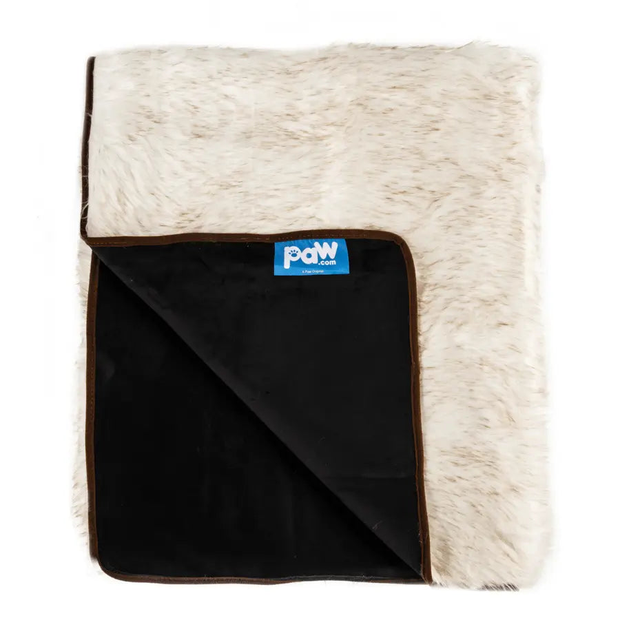 PupProtector™ Waterproof Throw Blanket - White with Brown Accents Paw.com