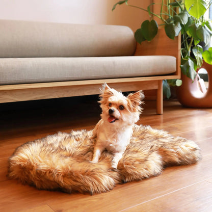 PupRug by Paw.com™ Faux Fur Orthopedic Dog Bed - Curve Sable Tan Paw.com