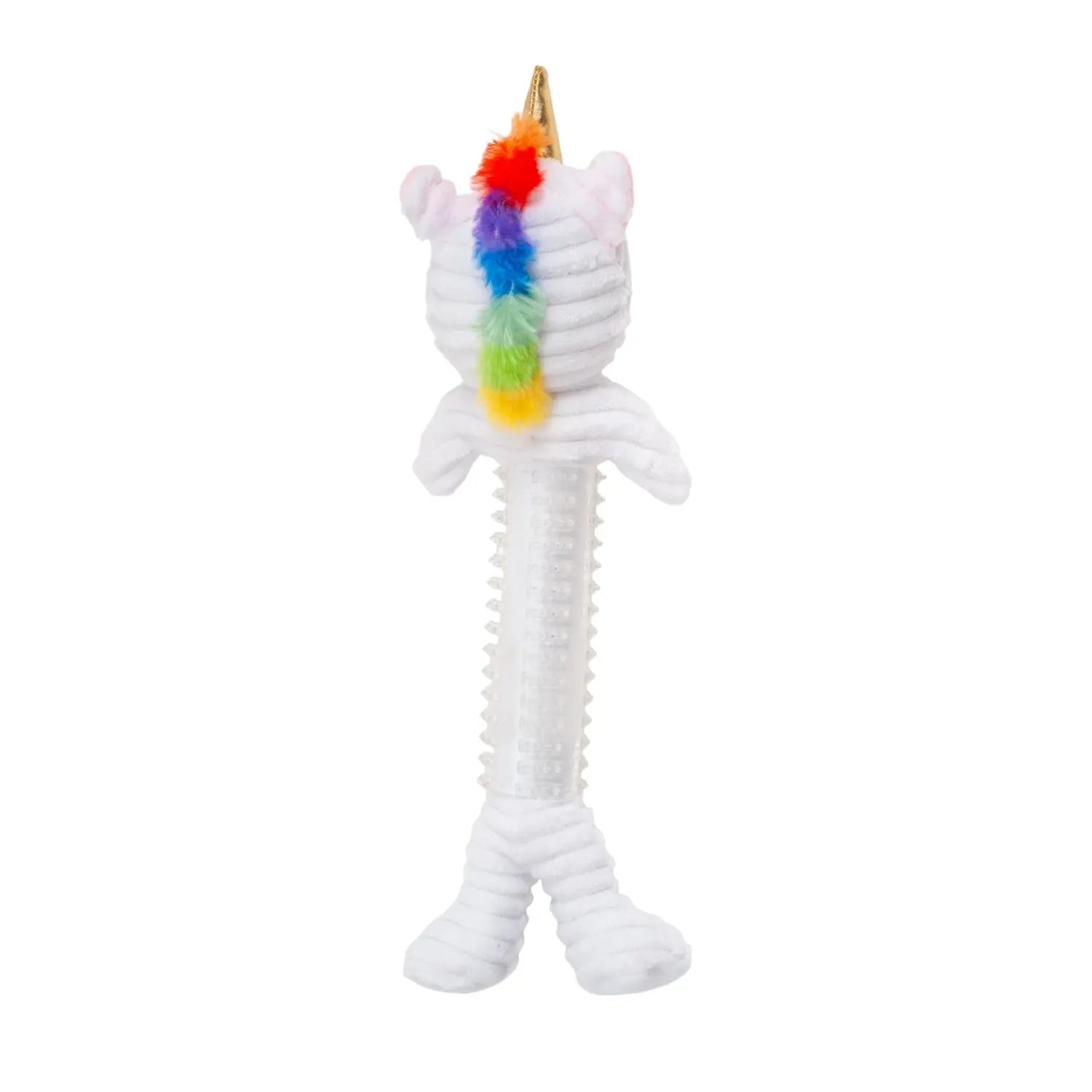 Country Living Thermoplastic Rubber Skinny Unicorn Corduroy Plush Dog Toy – with Squeaker & Crinkle Paper American Pet Supplies