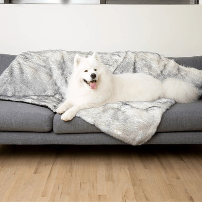 PupProtector™ Luxe Waterproof Faux Fur Blanket - Ultra Plush Arctic Fox Paw.com