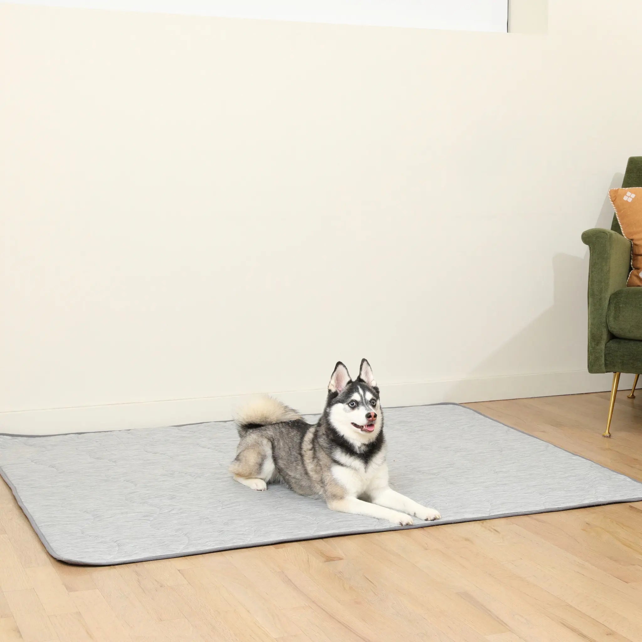 PupChill™ Cooling Bolster Dog Bed + Waterproof Blanket Bundle - Arctic Grey Paw.com