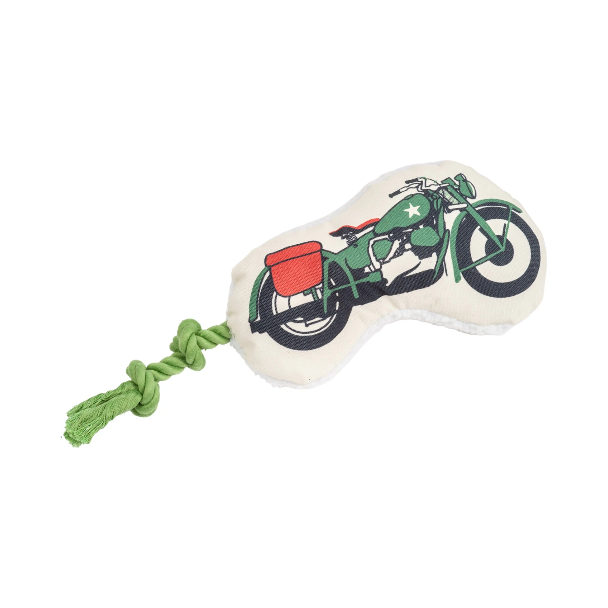 Country Living Retro Army Motorcycle with Squeaker & Crinkle Paper Plush Dog Toy American Pet Supplies