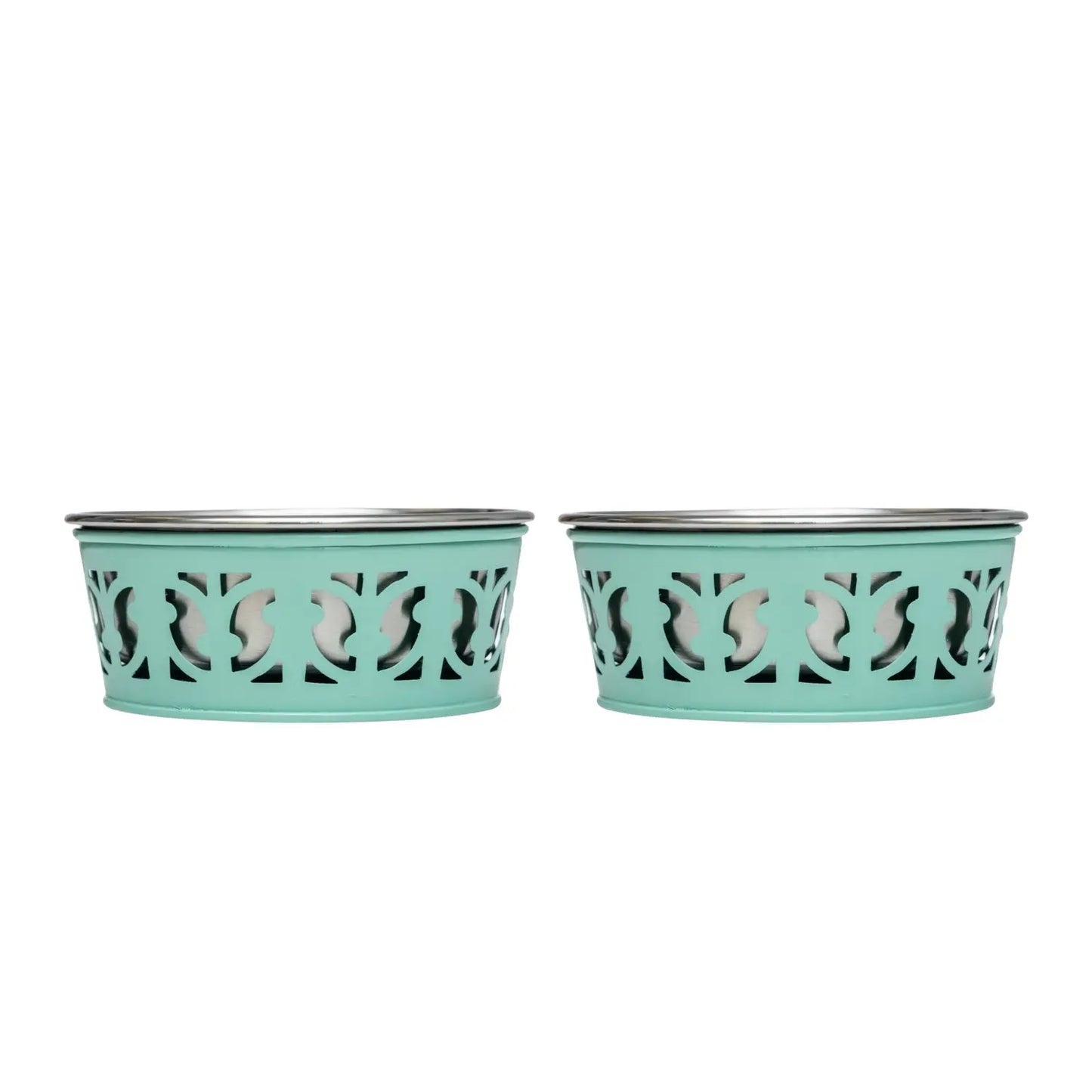 Country Living Set of 2 Stainless Steel Dog Bowls – Farmhouse Style, Ideal for Small to Medium Dogs American Pet Supplies