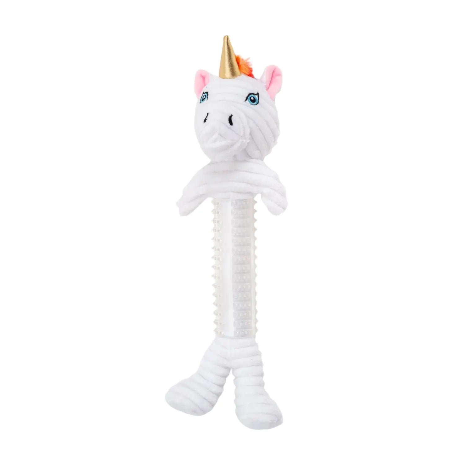 Country Living Thermoplastic Rubber Skinny Unicorn Corduroy Plush Dog Toy – with Squeaker & Crinkle Paper American Pet Supplies