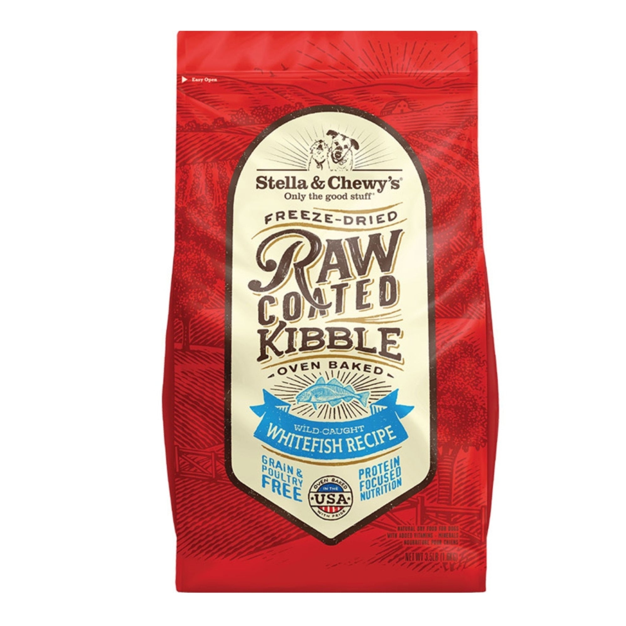 Stella & Chewys Dog Kibble - Raw Coated Whitefish 3.5Lbs