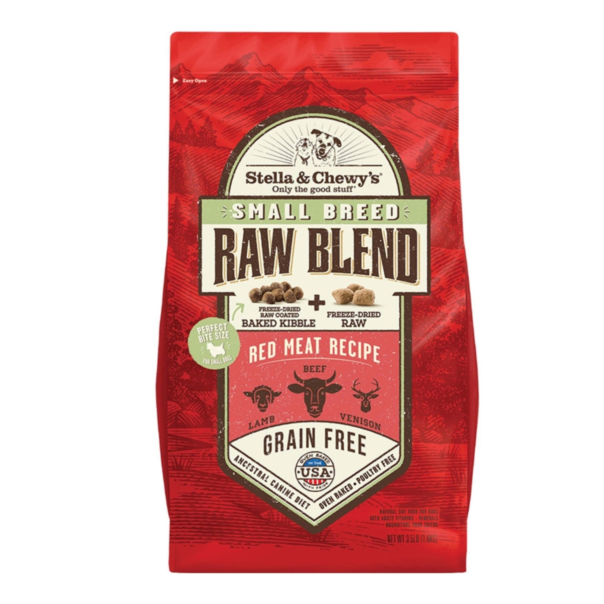 Stella & Chewys Dog Kibble - Raw Blend Red Meat Small Breed Recipe 3.5Lbs