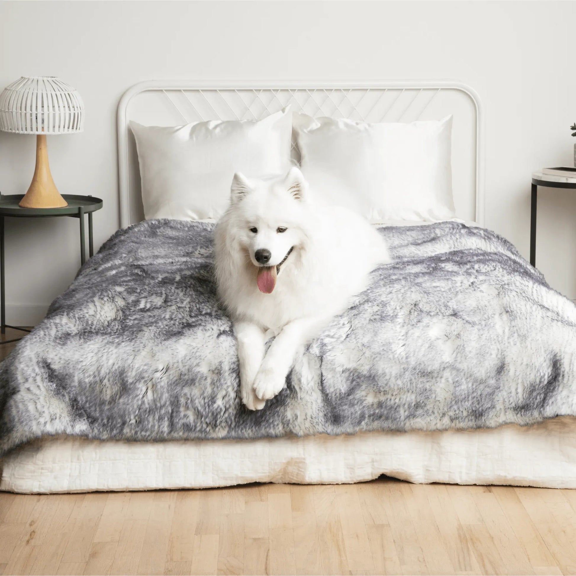 PupProtector™ Luxe Waterproof Faux Fur Blanket - Ultra Plush Arctic Fox Paw.com