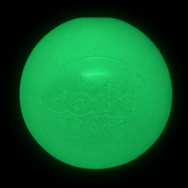 Glow in the Dark Glitter Ball 2-Pack Dog Toy | Soft PUP-X Rubber Floating Fetch Ball with Treat Dispenser | USA Made