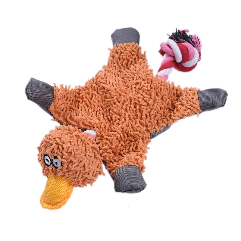 Pet Dog Squeaky Toy Durable Cute Papa Duck Making Sound Plush Dog Puppy Chew Toys Training Teething Toys