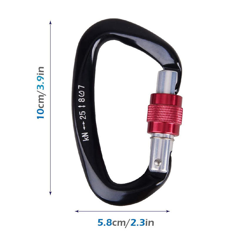 4pcs Professional Climbing Carabiner 25KN D Shape Climbing Buckle Lock Safety Lock Outdoor Climbing Equipment Accessories