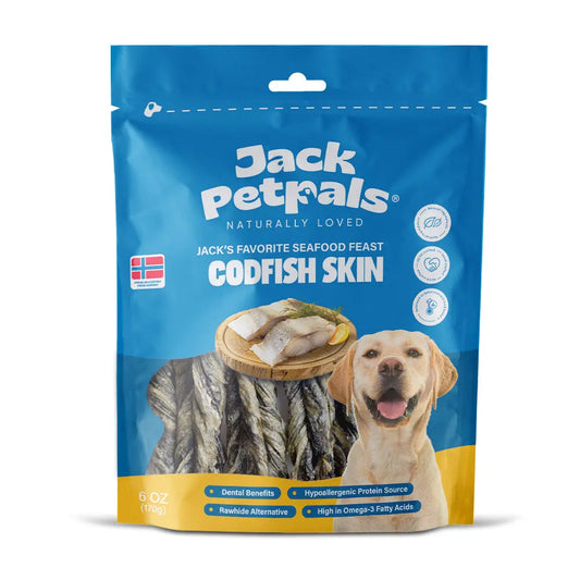 Jack PetPals Seafood Feast Codfish Skin Treat Chews (6oz) American Pet Supplies