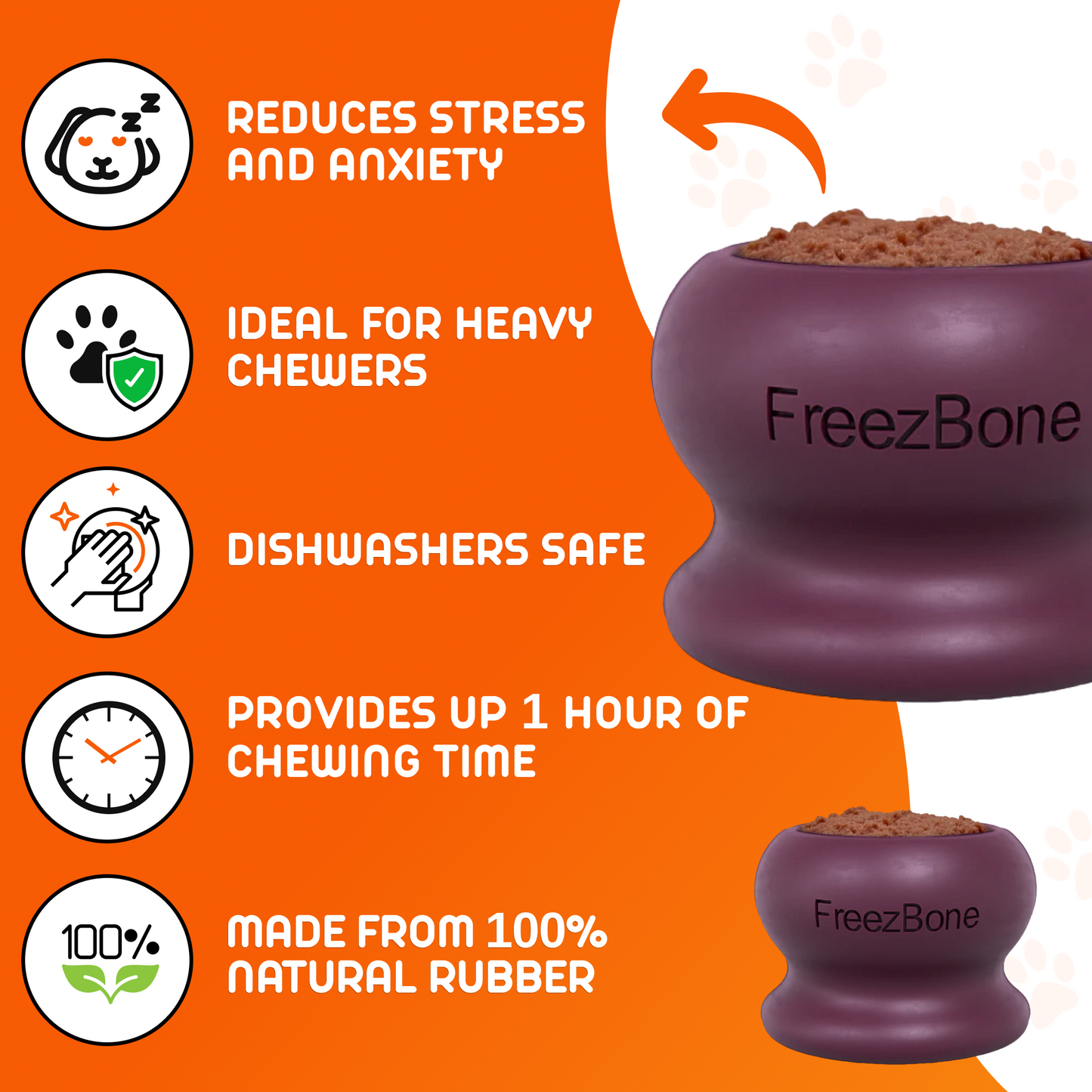 Freezball - Durable Fillable Dog Chew Bone Freezbone