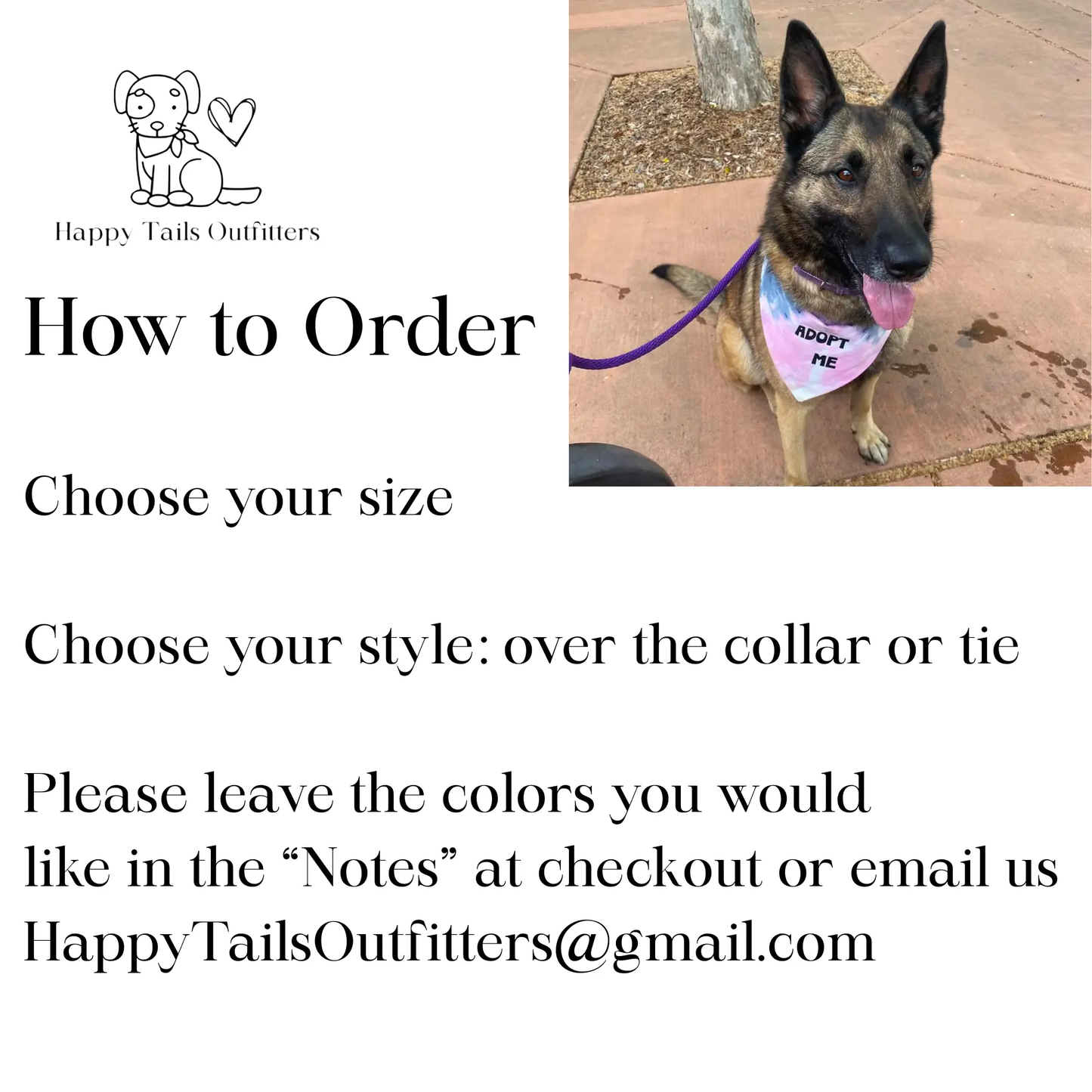 Adopt Me I'm A Foster Tie Dye Dog Bandana Happy Tails Outfitters