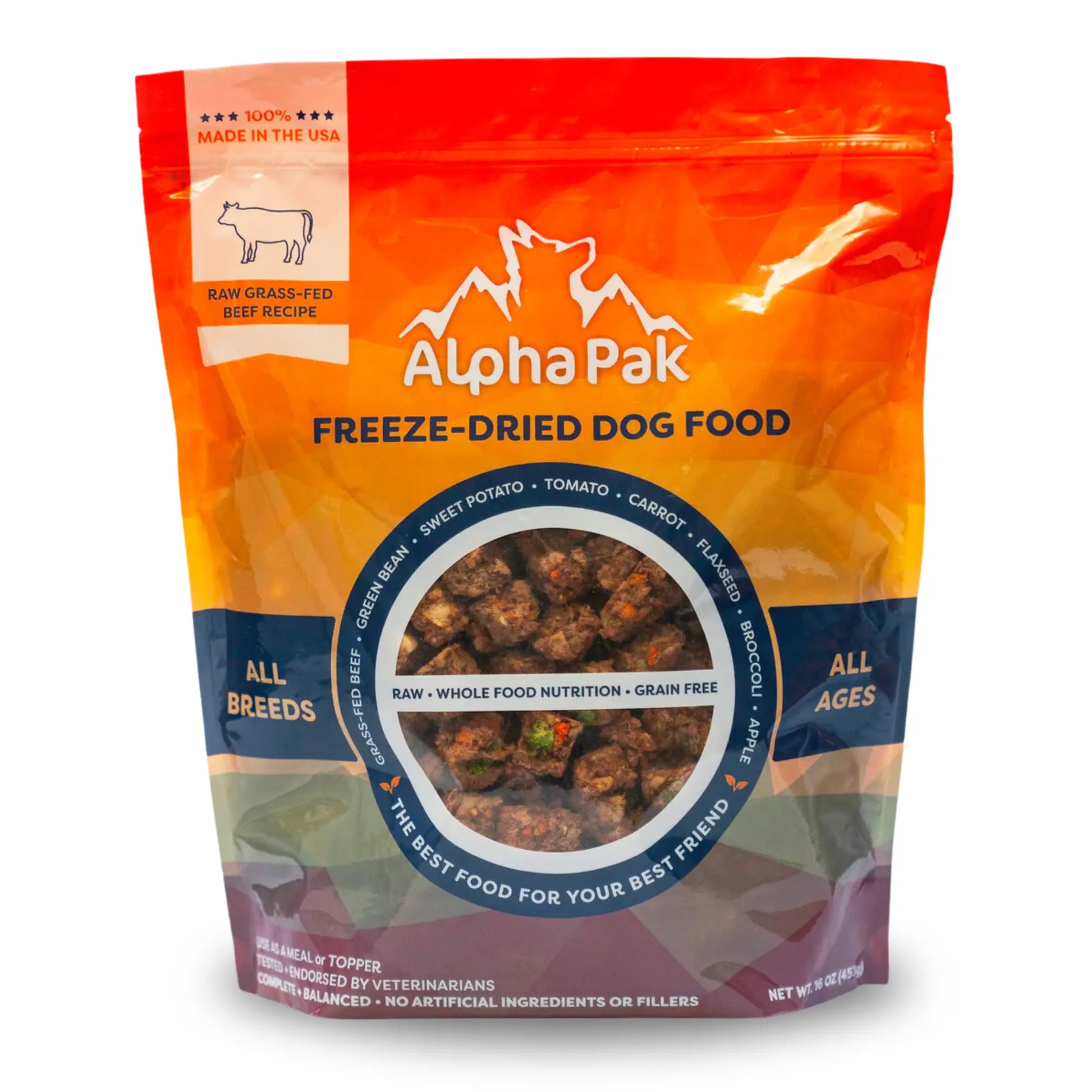 PREMIUM RAW FREEZE DRIED DOG FOOD BEEF Alpha Pak