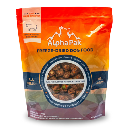 PREMIUM RAW FREEZE DRIED DOG FOOD BEEF Alpha Pak
