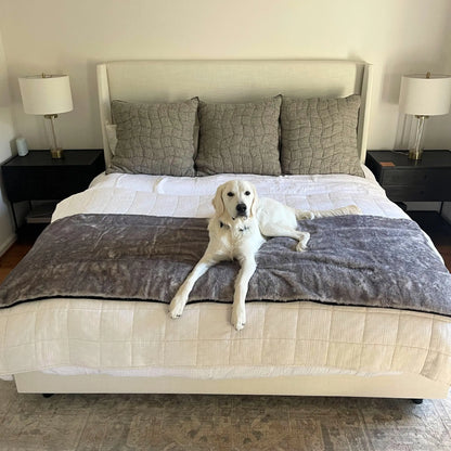 PupProtector™ Luxe Waterproof Bed Runner - Ultra Soft Chinchilla Paw.com