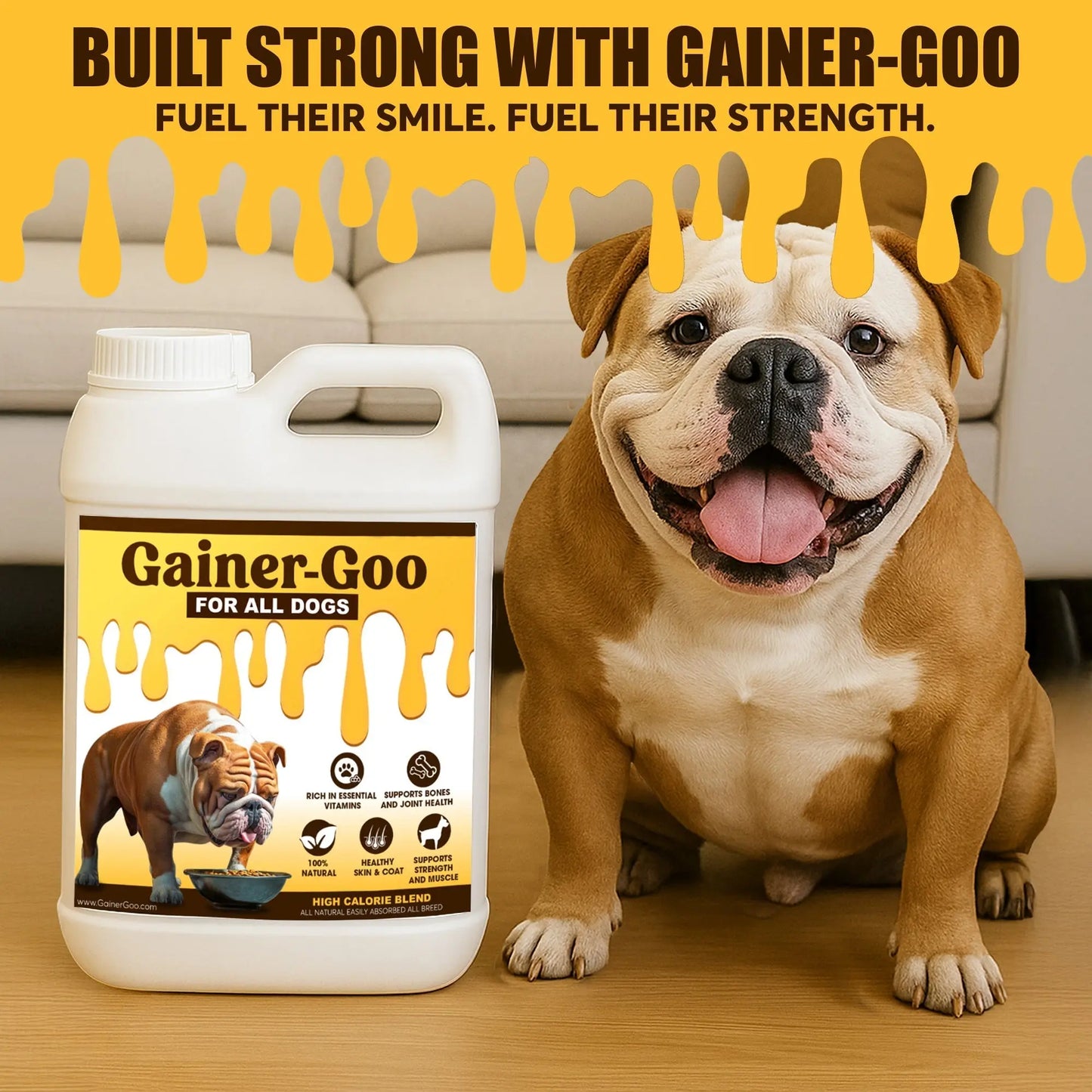 1 gallon Gainer-GOO (for All Breeds) High Calorie Fat Liquid Weight Gainer (128oz) Horizon Animal Care