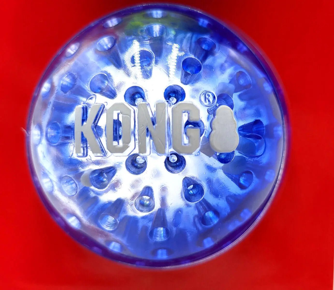 Kong Squeezz Geodz Balls Large 2Pk Squeaky Floating Dog Fetch Toy 3" Colors Vary