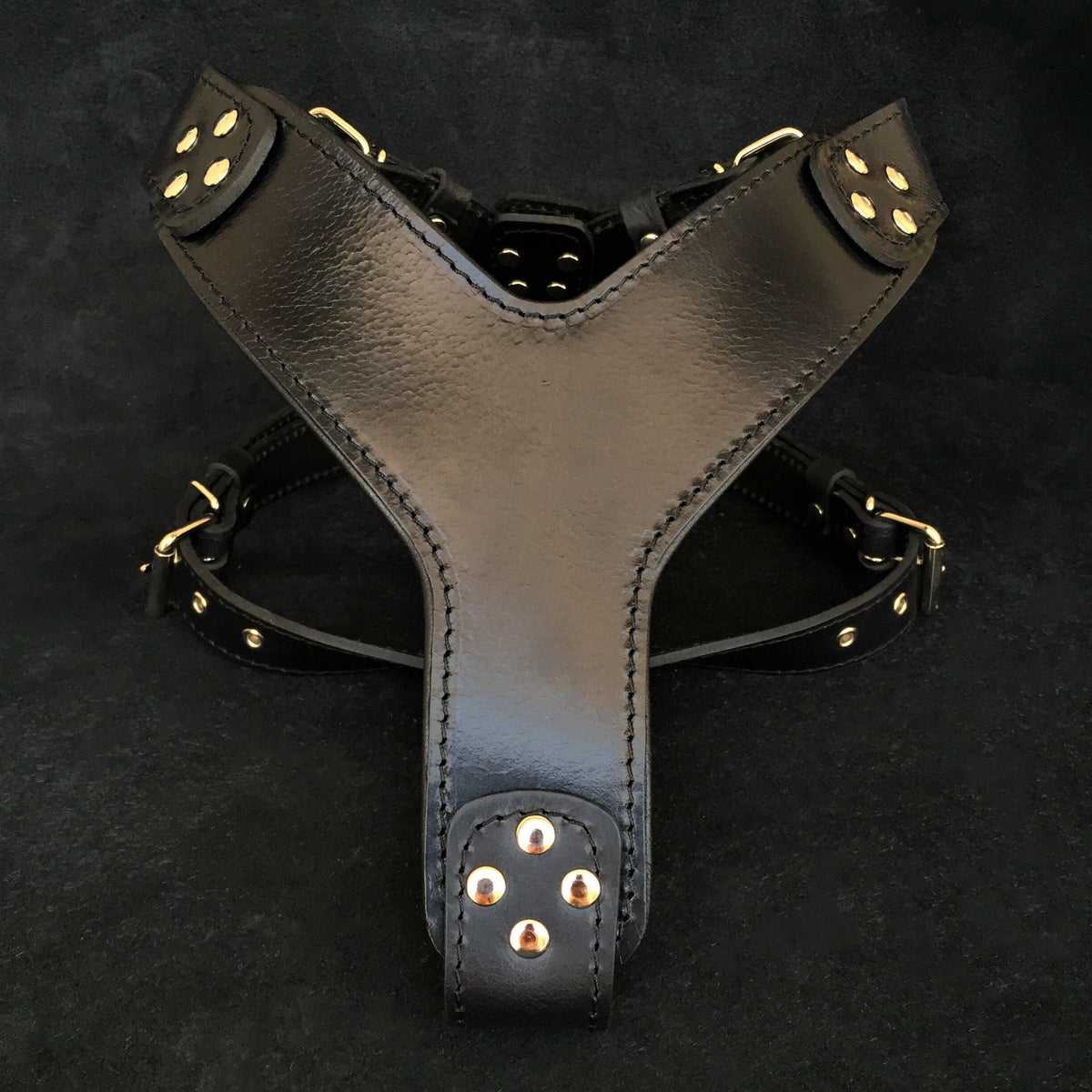 Bestia Style Leather Dog Harness – Black