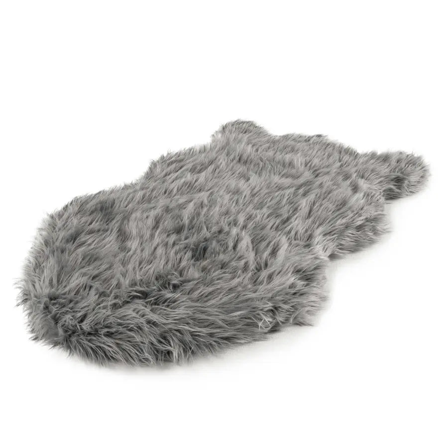 PupRug by Paw.com™ Faux Fur Orthopedic Dog Bed - Curve Charcoal Grey Paw.com
