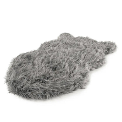 PupRug by Paw.com™ Faux Fur Orthopedic Dog Bed - Curve Charcoal Grey Paw.com