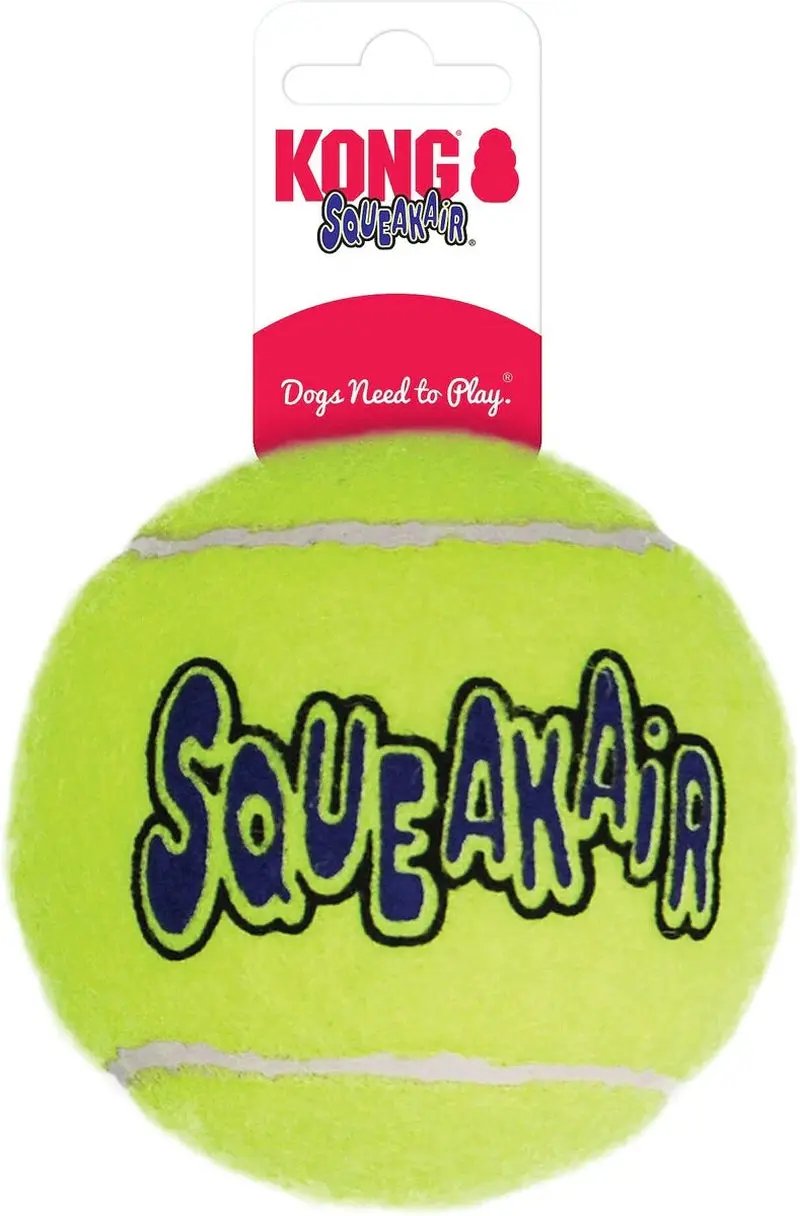 KONG Squeakair Tennis Balls (2) XL Squeaky Dog Fetch Toy 4"