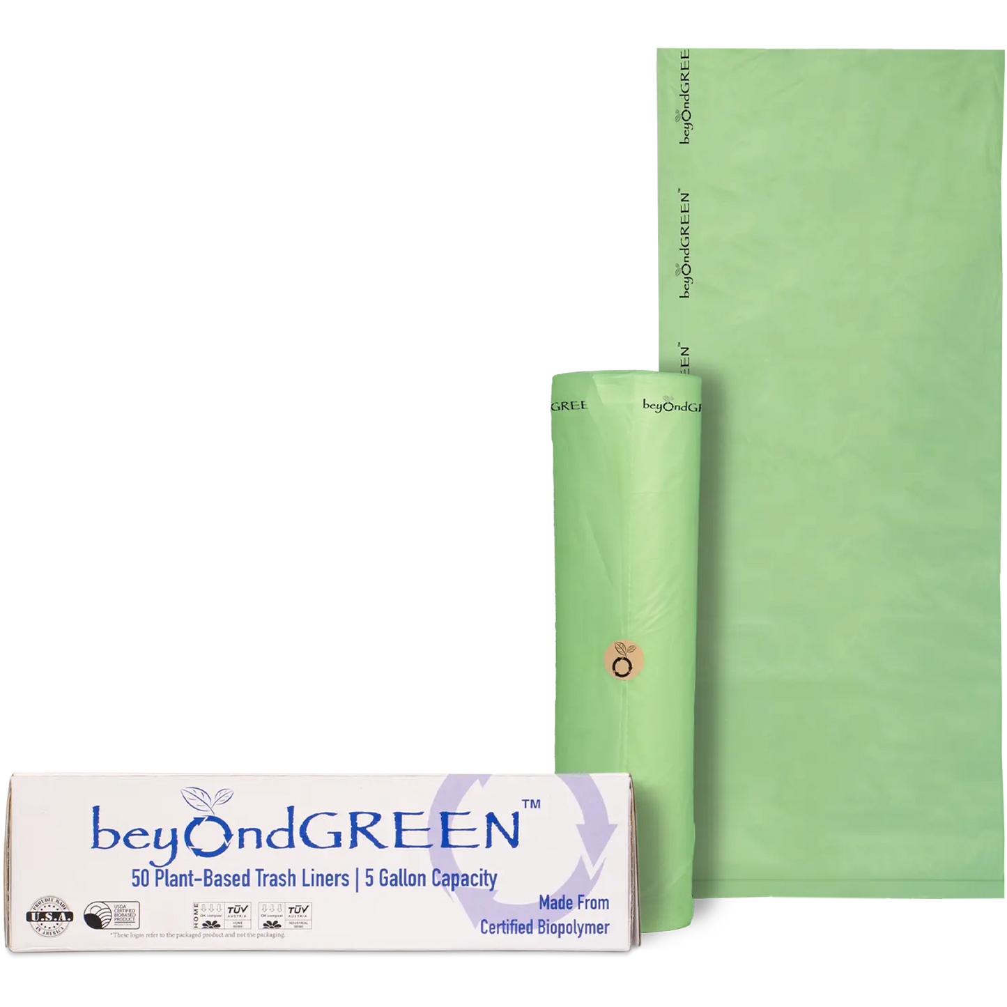 5-Gallon Plant-Based Trash Can Liner - 50 Bags - K9 Outdoors