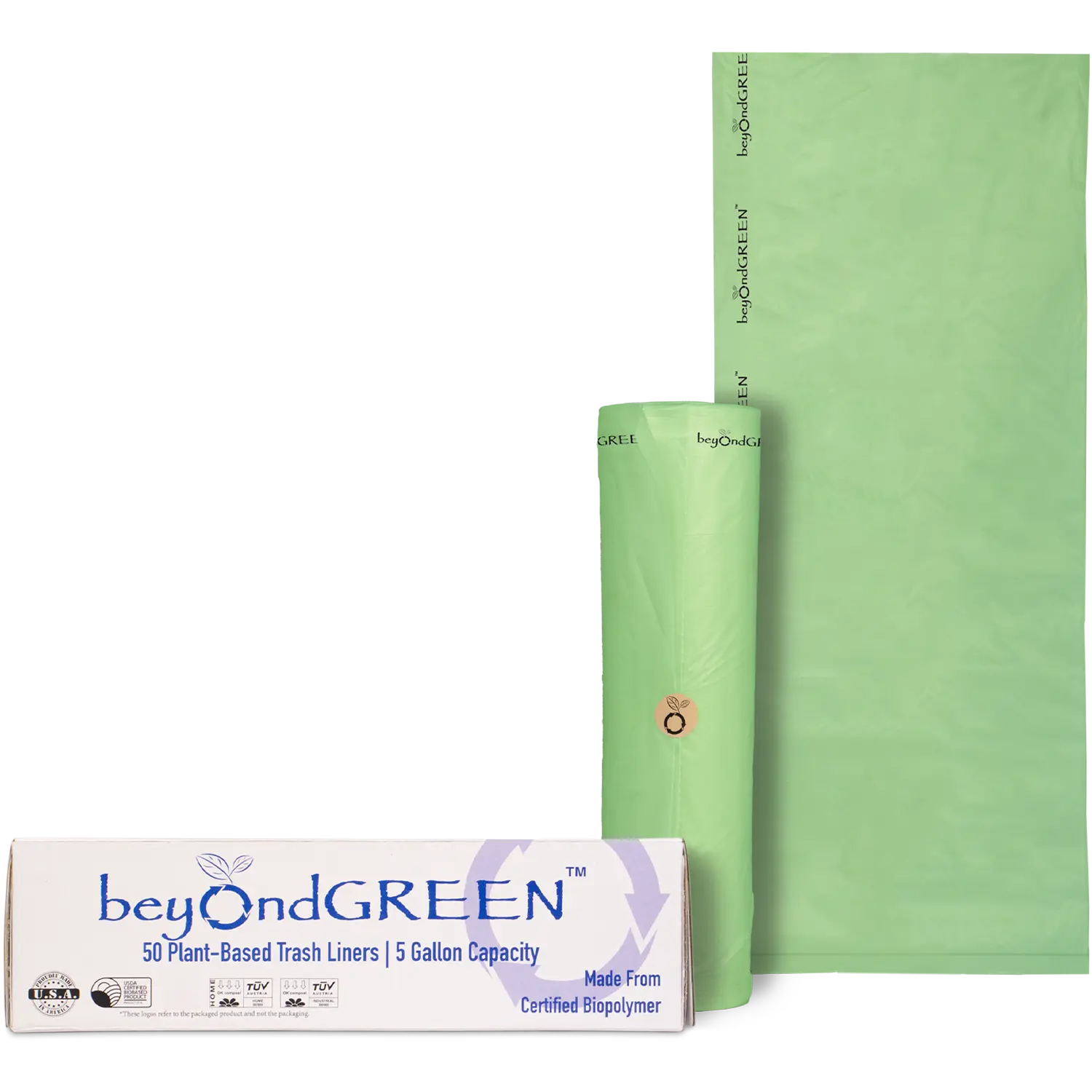 5-Gallon Plant-Based Trash Can Liner - 50 Bags