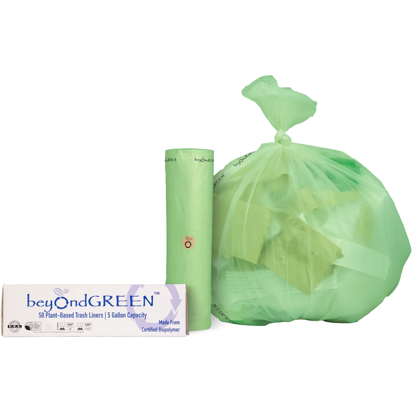 5-Gallon Plant-Based Trash Can Liner - 50 Bags - K9 Outdoors