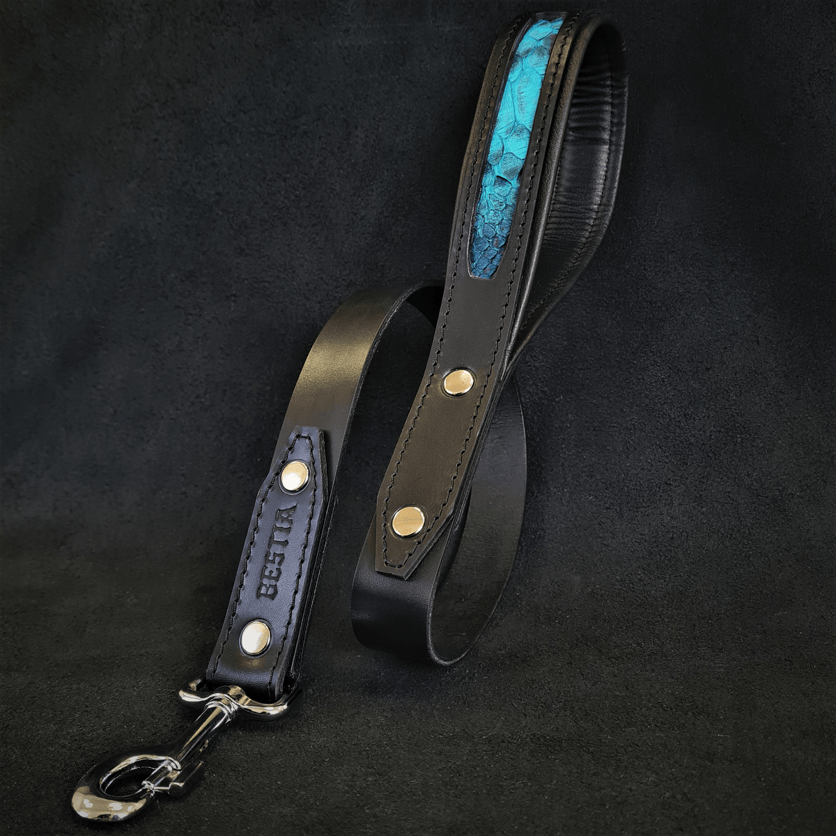 Bestia Morelia Python Leather Dog Leash