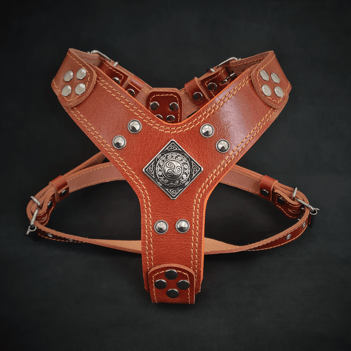 Bestia Eros Leather Dog Harness – Brown, Small–Medium Dogs