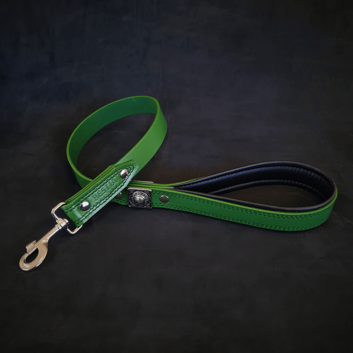 Bestia Eros Leather Dog Leash – Green
