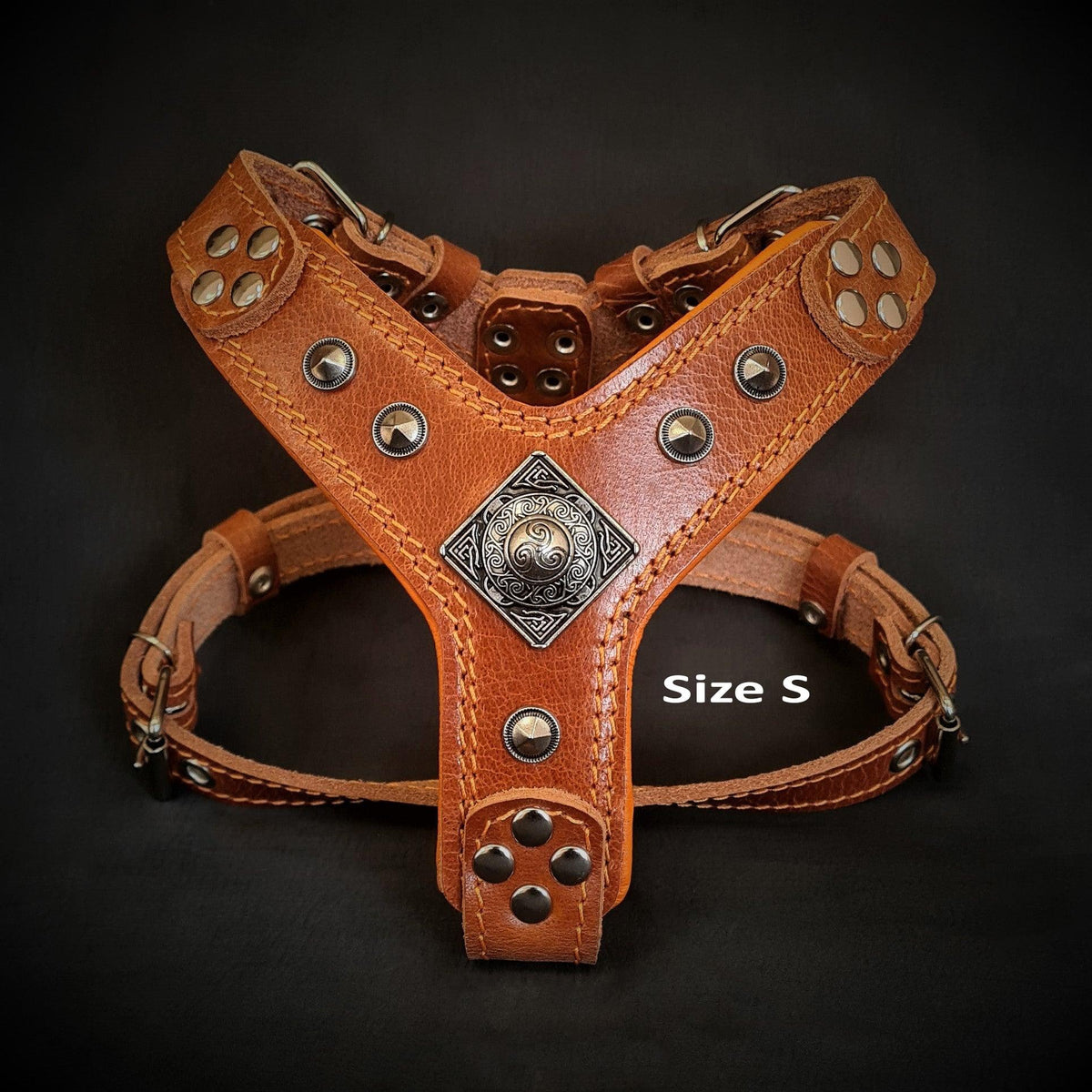 Bestia Eros Leather Dog Harness – Brown, Small–Medium Dogs