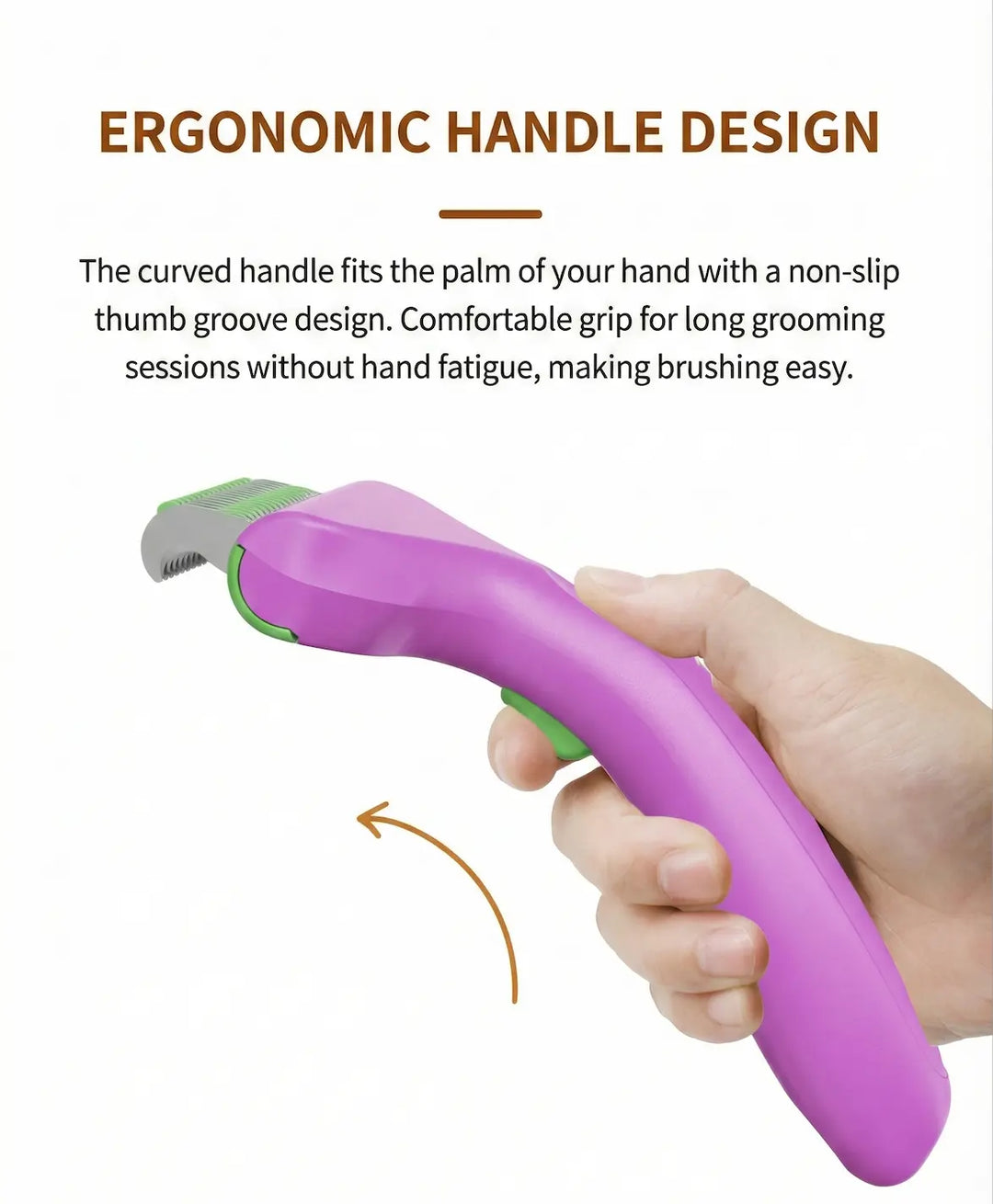 CalmCare Dematting Rake with One-Click Fur Release by Dr. Milou