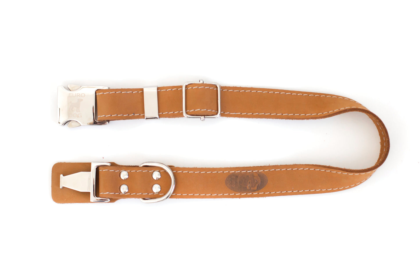 Bestseller Quick-Release Khaki Leather Dog Collar with Metal Buckle Euro-Dog Collars and Leads
