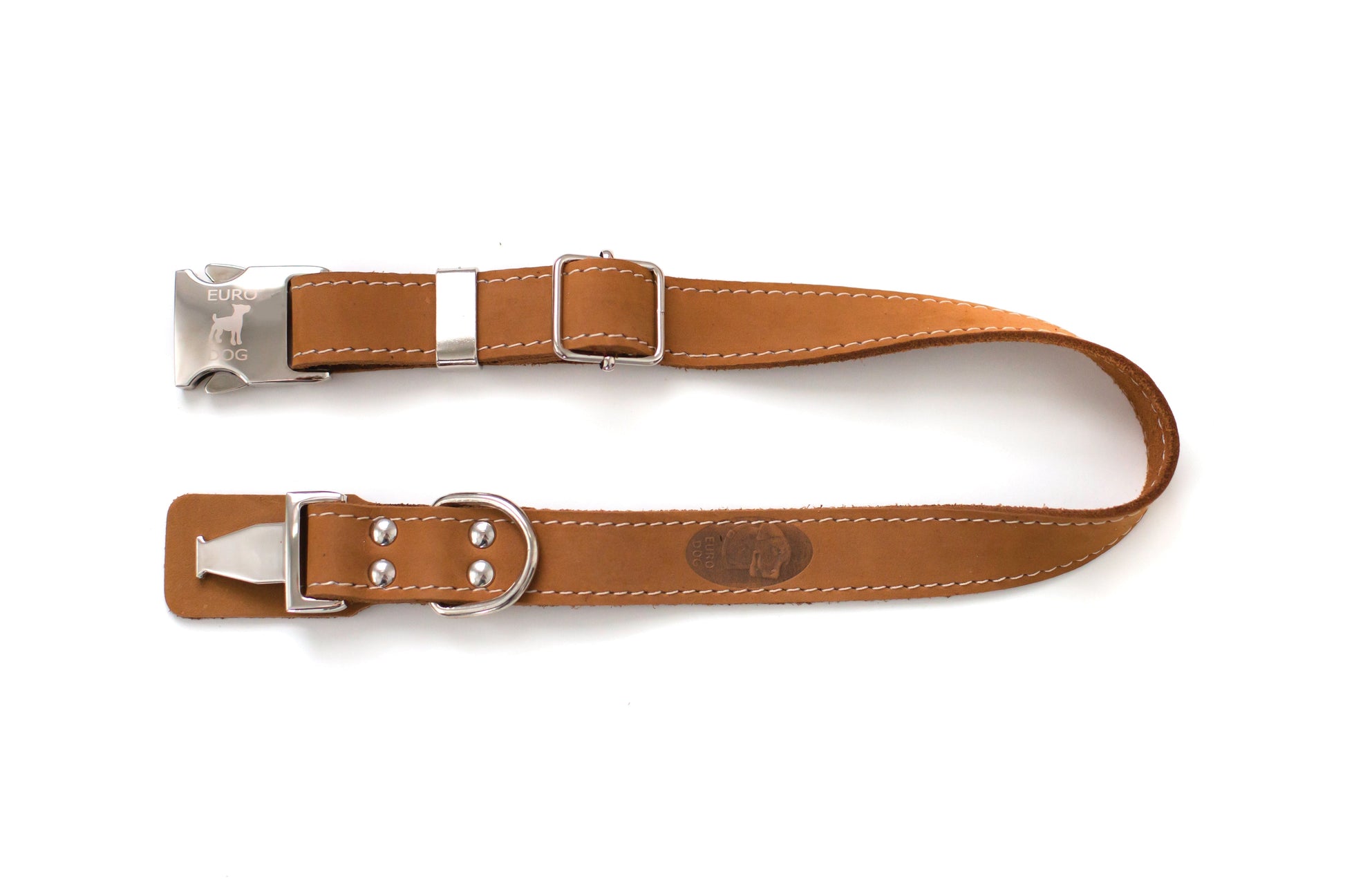 Bestseller Quick-Release Earth Brown Leather Dog Collar with Metal Buckle Euro-Dog Collars and Leads