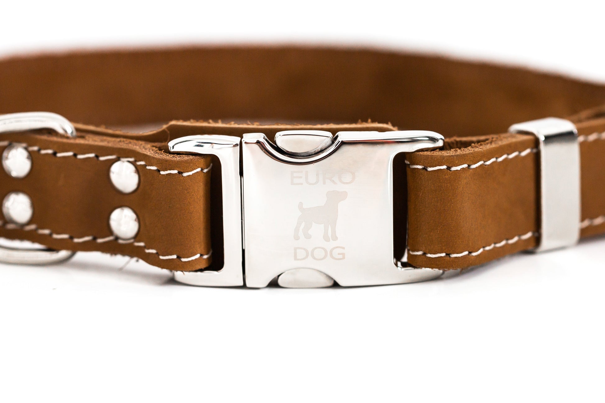 Bestseller Quick-Release Earth Brown Leather Dog Collar with Metal Buckle Euro-Dog Collars and Leads