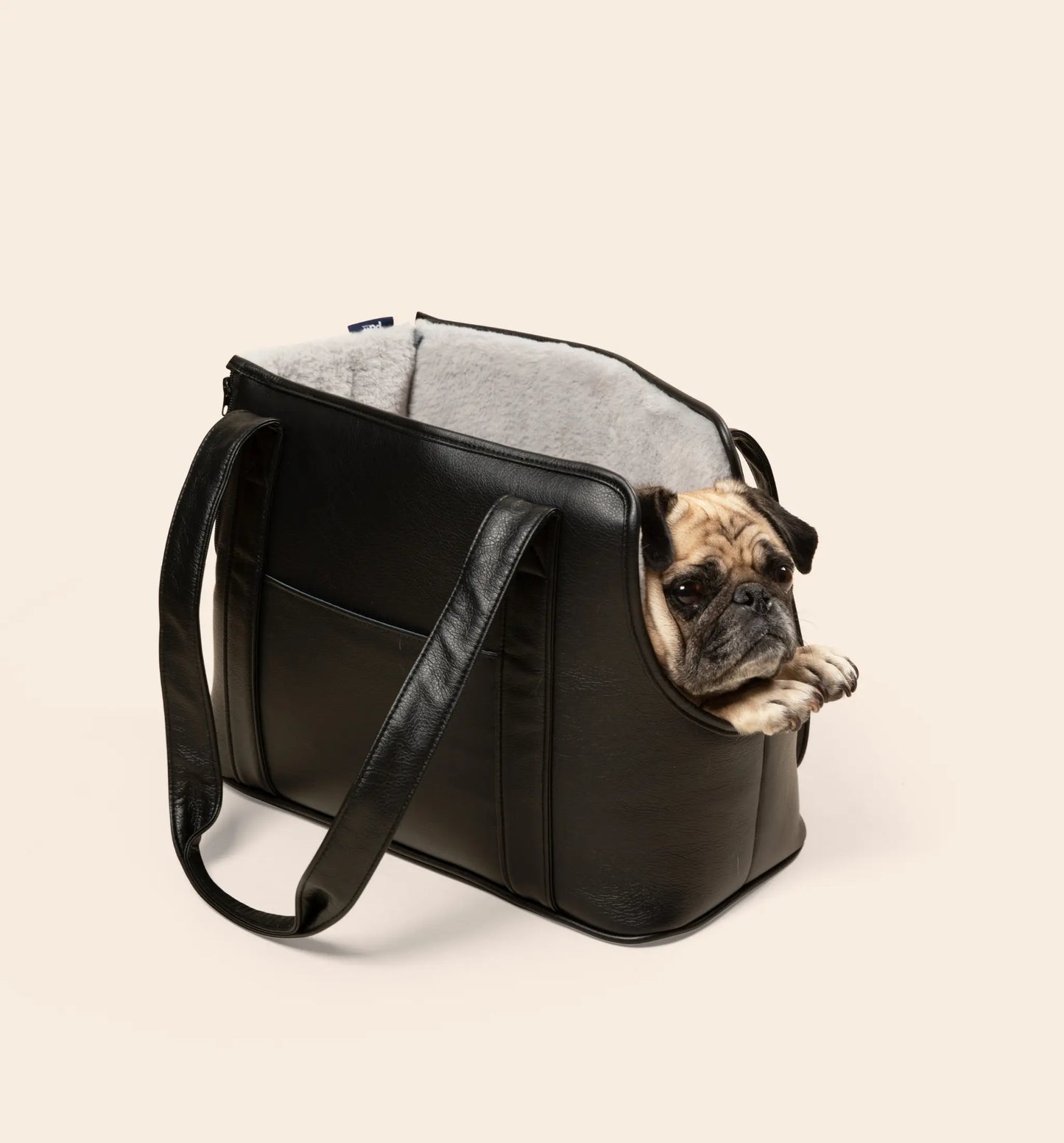 PupTote™ 3-in-1 Faux Leather Dog Carrier Bag - Black Paw.com