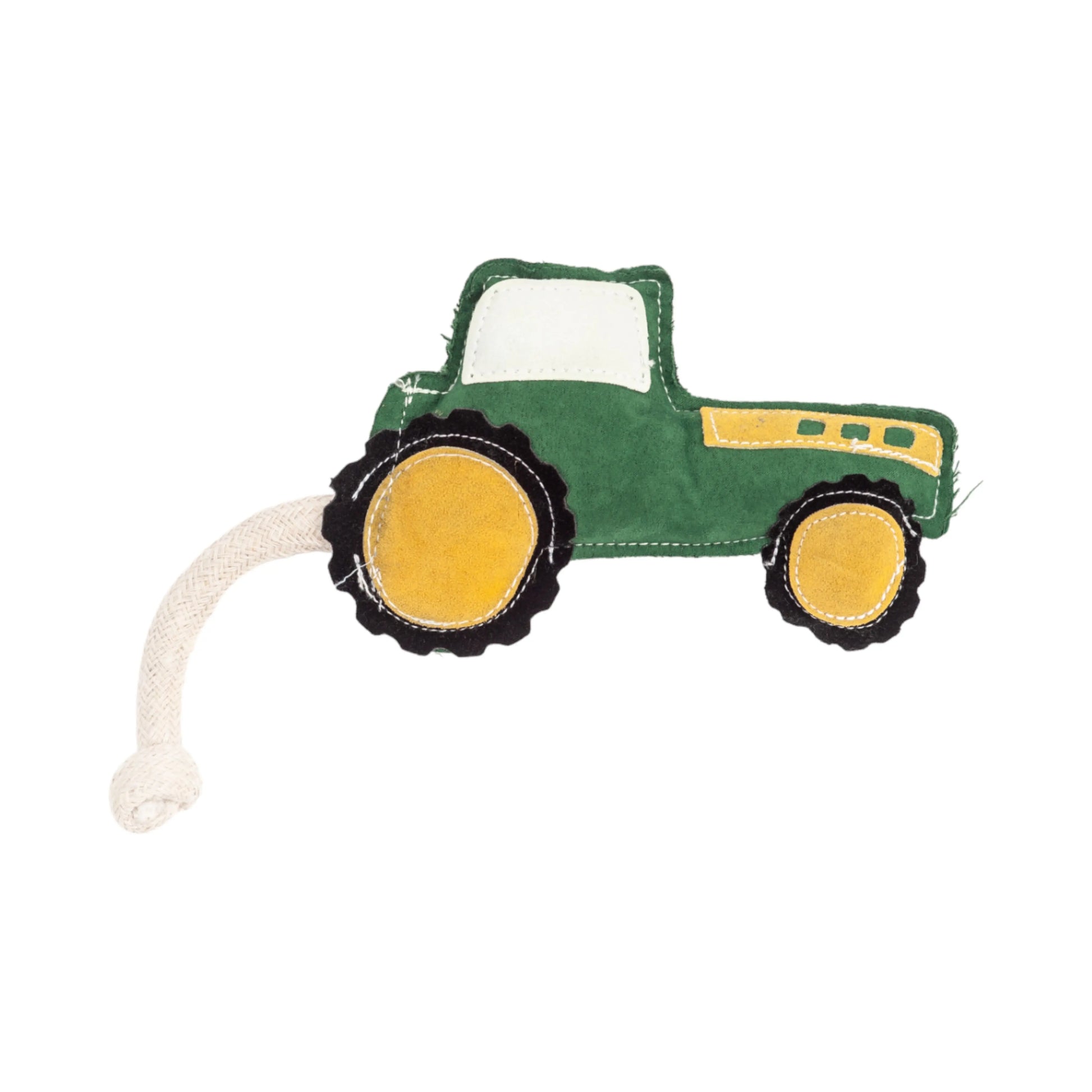 Country Living Faux Leather Green Tractor Dog Chew Toy, Durable, Safe and Non-Toxic American Pet Supplies
