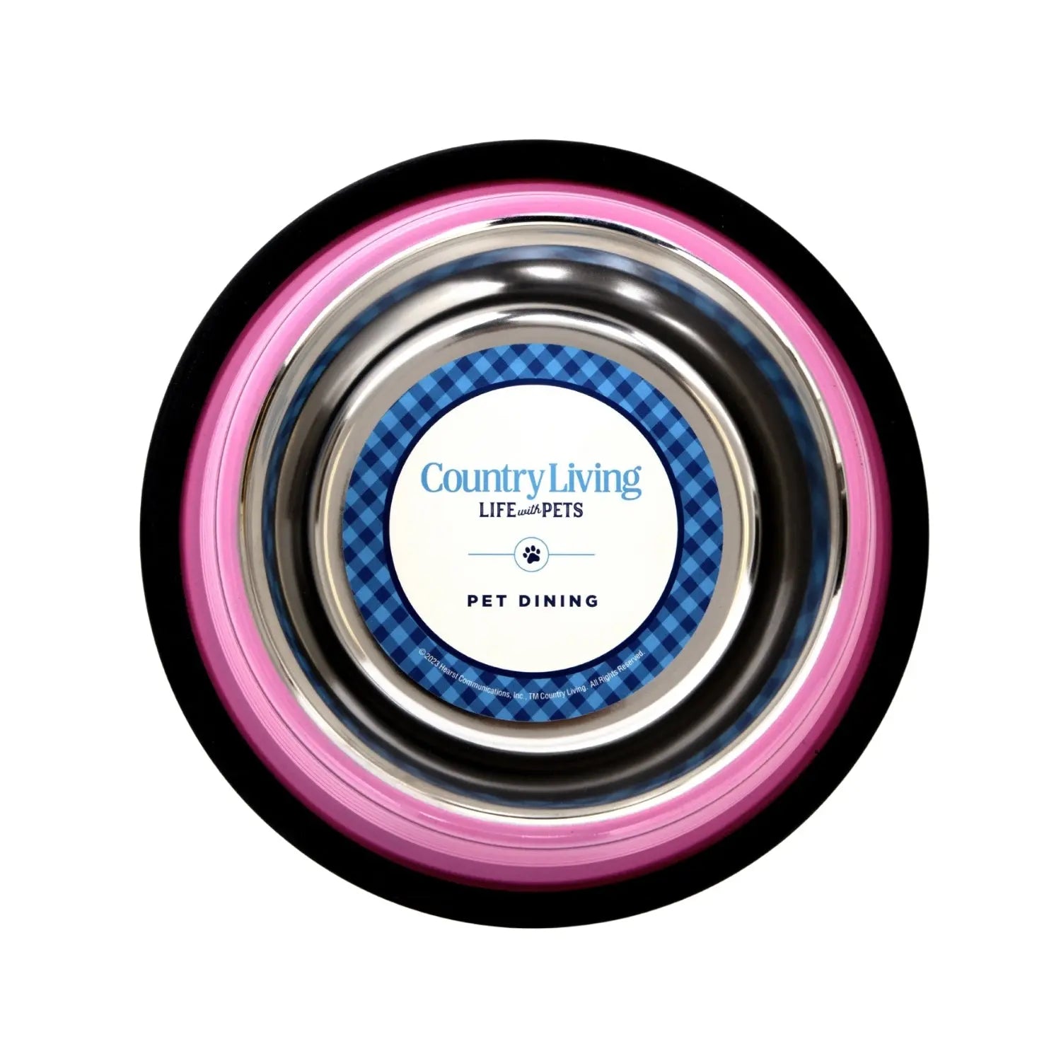 Country Living Set of 2 Ribbed Non-Slip Pet Bowls – Carnation Pink American Pet Supplies