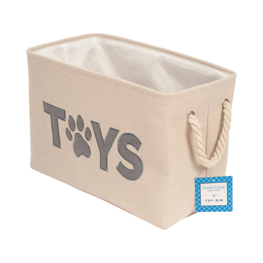 Country Living Foldable Fabric Dog Toy Storage Bin - Convenient Organizer for Pet Accessories American Pet Supplies
