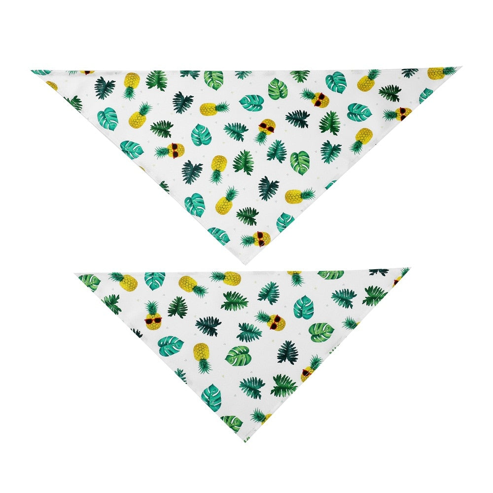 Fruit Print Pet Dog Bandana Small Dog Cat Scarf Adjustable Cotton Dog Puppy Bandanas Bibs Summer Pet Dog Grooming Accessories