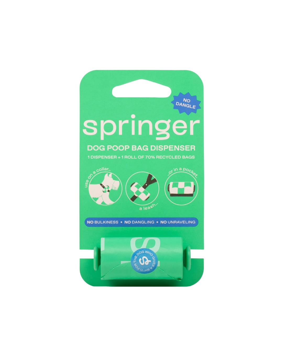 Premium Dog Poop Bag Dispenser + 15 Bags Springland Pets