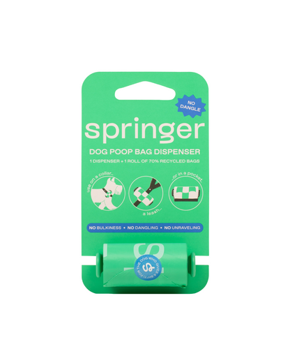 Premium Dog Poop Bag Dispenser + 15 Bags Springland Pets