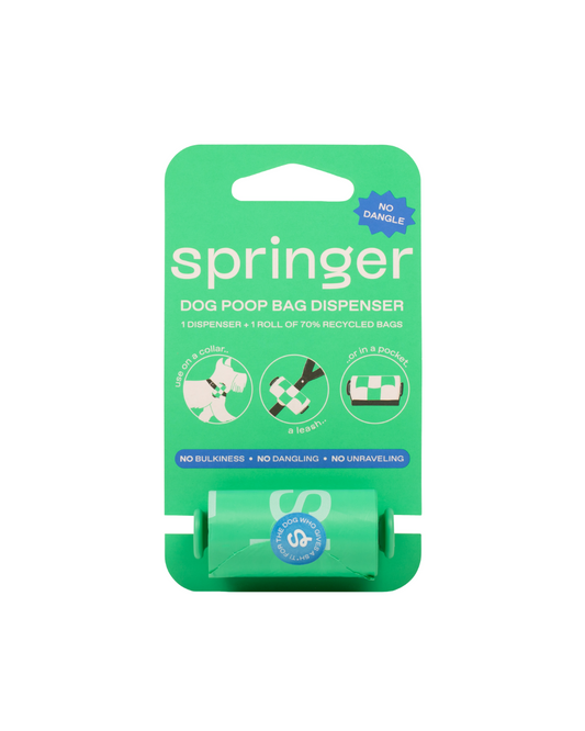 Premium Dog Poop Bag Dispenser + 15 Bags Springland Pets