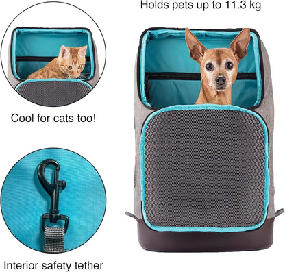 Dog Carrier Backpack for Small Pets - Hands-Free Pet Travel Backpack - Armorsole Base - Convertible Backpack to Carrier - Rugged Pet Backpack - Heather Grey