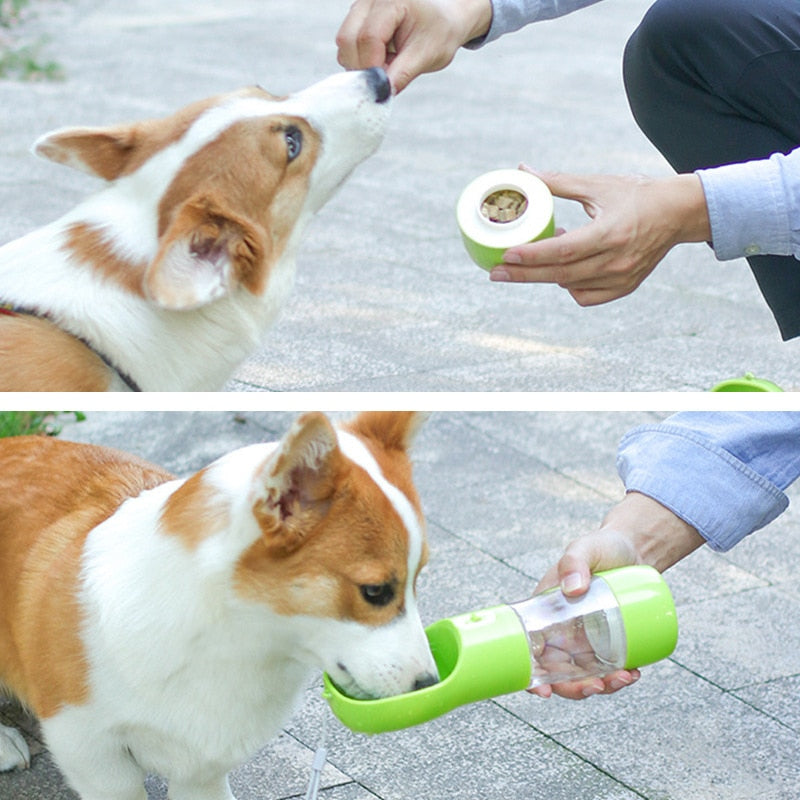 Pet Dog Water Bottle Portable Drinking water Feeder Bowl dog cat food feeding for Puppy dog cat Outdoor Walking Travel Supplies