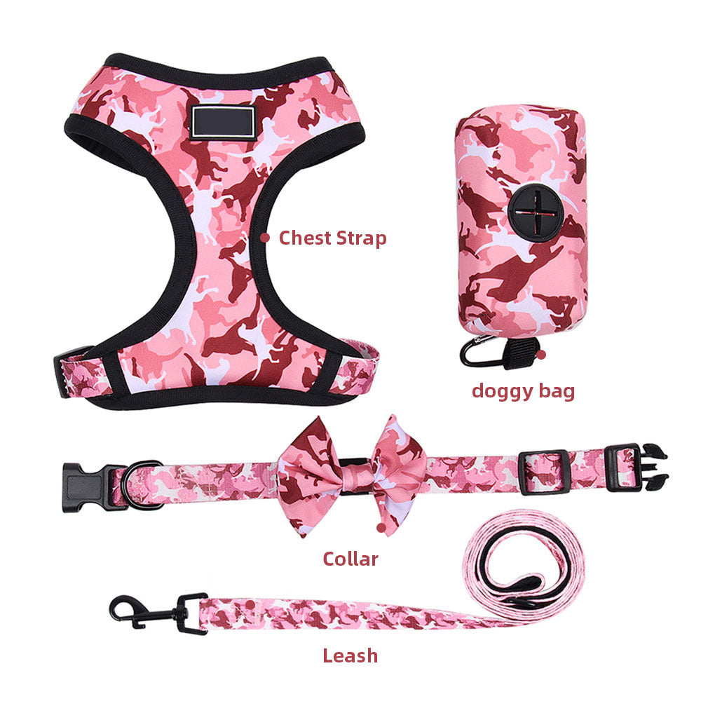 New Pet Leash Undershirt Type Dog Chest Strap Set Of Small And Medium-Sized Dog Walking Rope